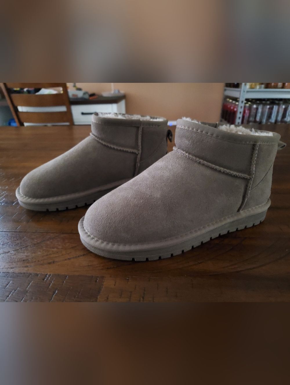 NWOT EVELLYHOOTD Genuine Suede Cozy Women's Short Ankle Boots - Size EU 36 US 6